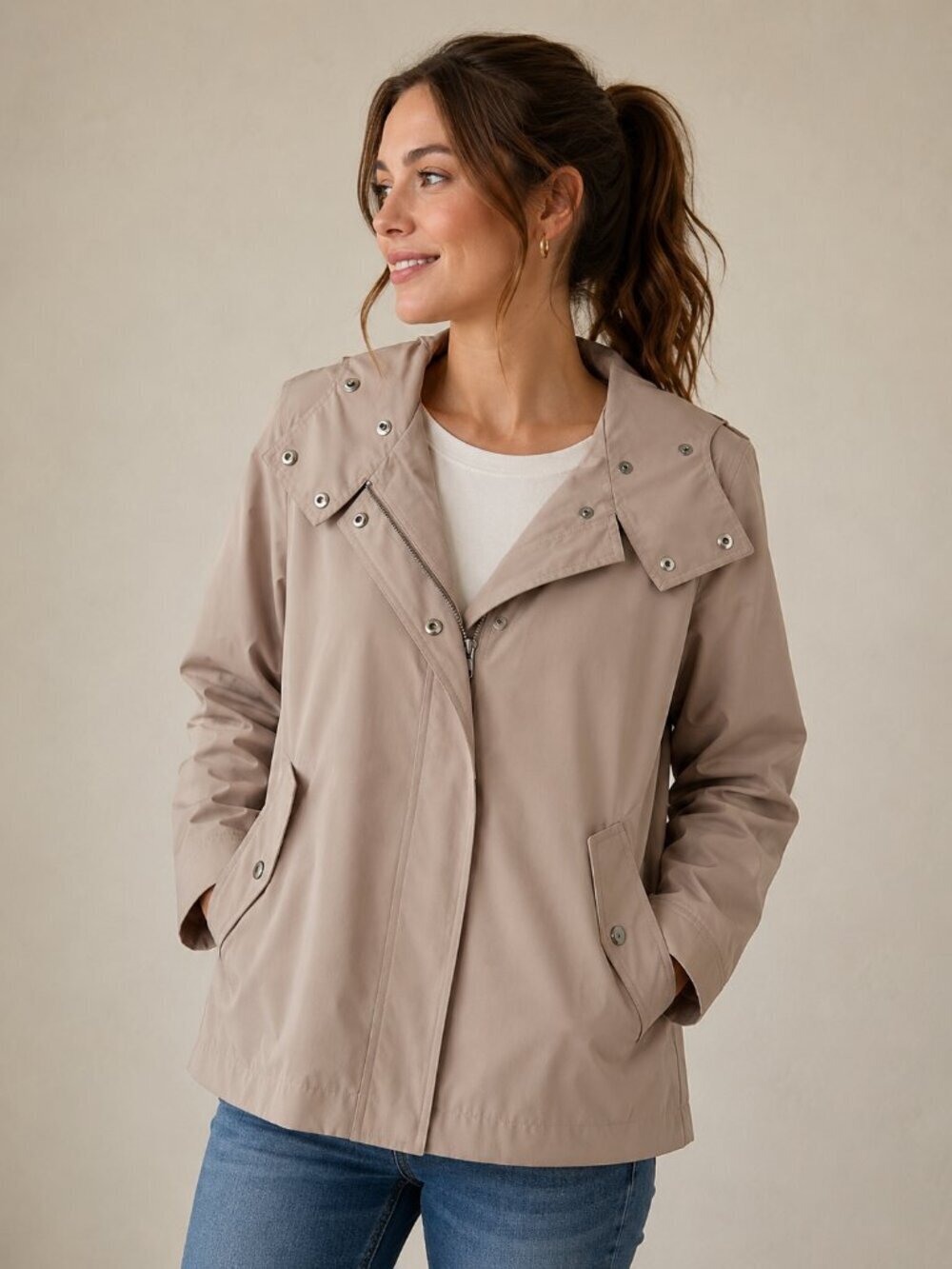LOFT Sandstone Hooded Utility Jacket